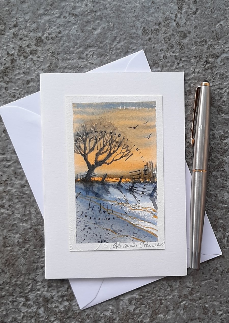 Watercolour. Handpainted Blank Card