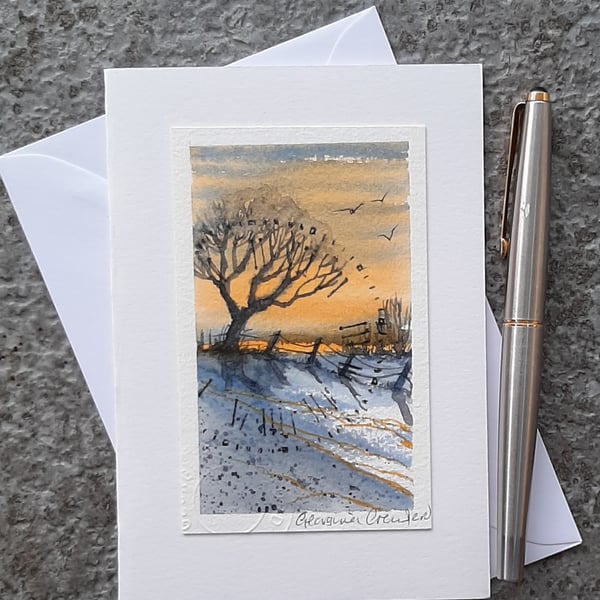 Watercolour. Handpainted Blank Card