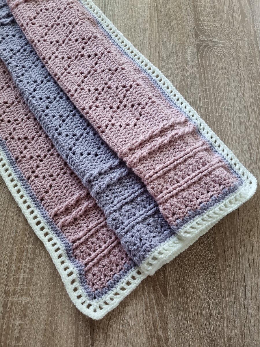 Handmade Crochet Baby Blanket. One of a kind