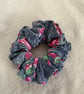 Cotton Scrunchie hair accessory in Blue Floral pattern - Image 2