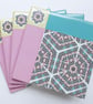 4 x Ice Cream Colour Geometric Ceramic Tile Coasters with Cork Backing - Image 2