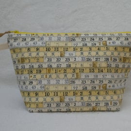 Tape Measure Print Project Holder. Lined Purse. Zipped Holdall. Pouch.