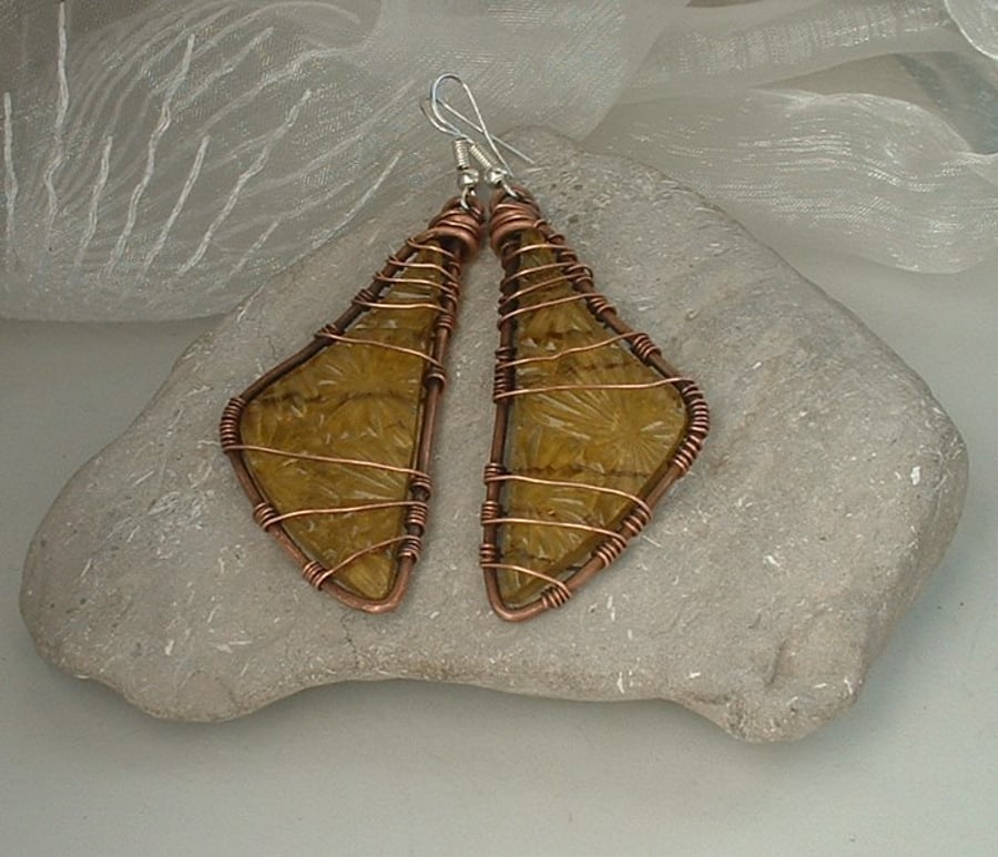 "Vecchio Giallo" Glass & Copper Earrings