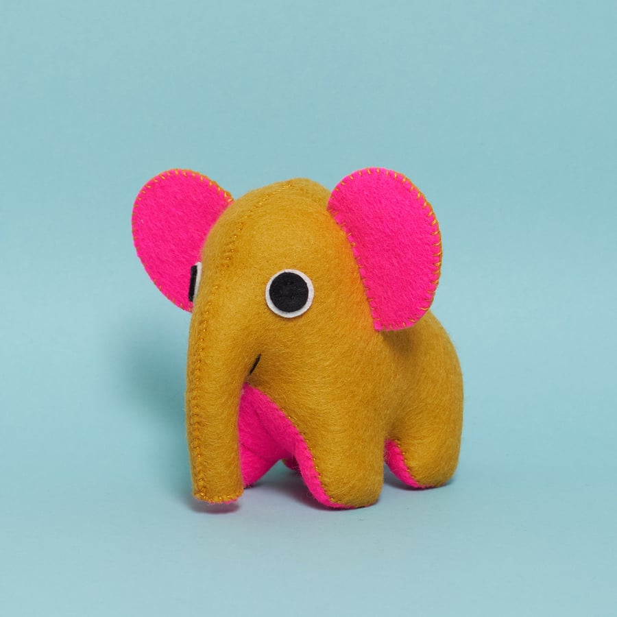 Cute retro style, felt elephant ornament