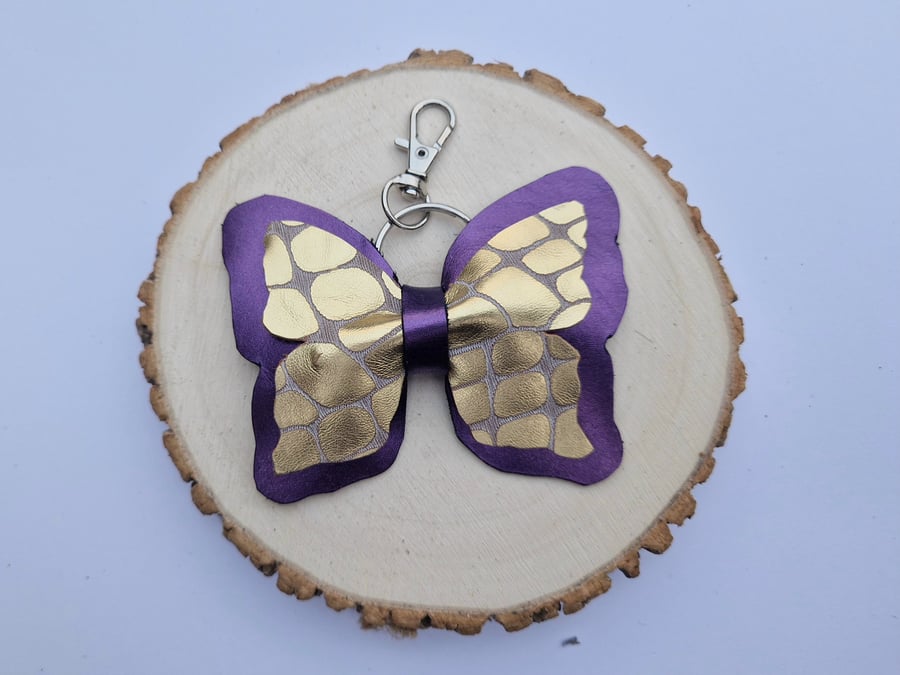 Leather Butterfly Bag Charm