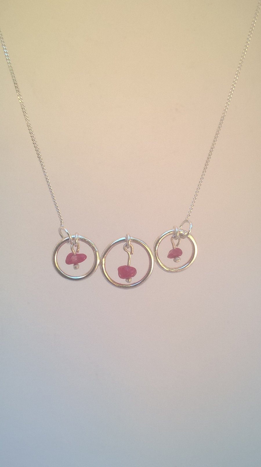 Triple Hooped Ruby Necklace