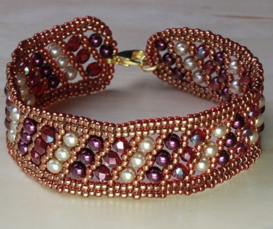 Rich Tones Flat Russian Spiral Bracelet