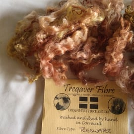 Teeswater loose curls and wool locks, 10g, Auttumn Dusk colours, felting wool