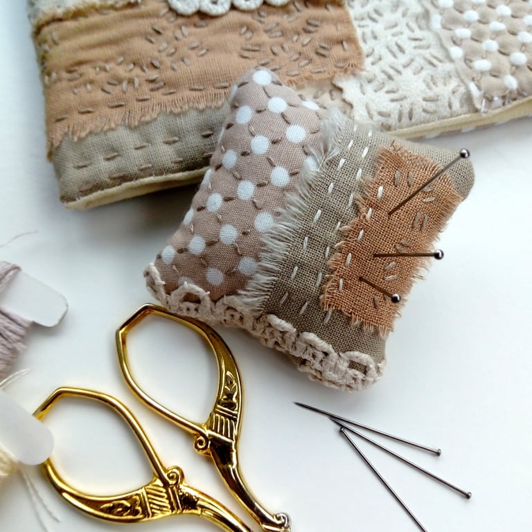 Hand Embroidered Pin Cushion 