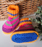 Bright Pure Cotton Aran Baby Booties 0-3 months size  - Image 3