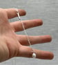 Rice Pearl Bar Drop Pendant & 18" Trace Chain- Handmade - Image 6