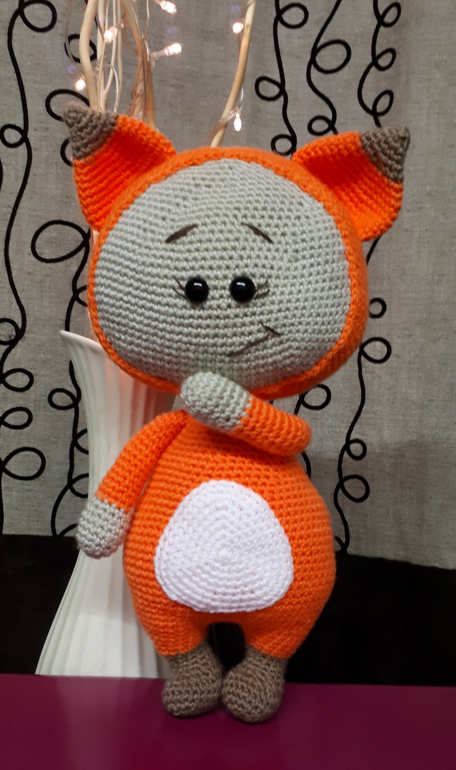 Bonnie fox, amigurumi, handmade, showergift for baby, crochet toys