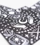 Witch MAGIC Lino print - small - black and white - handmade - Image 4