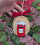 Robin and post box hand-painted Christmas decoration - Image 8
