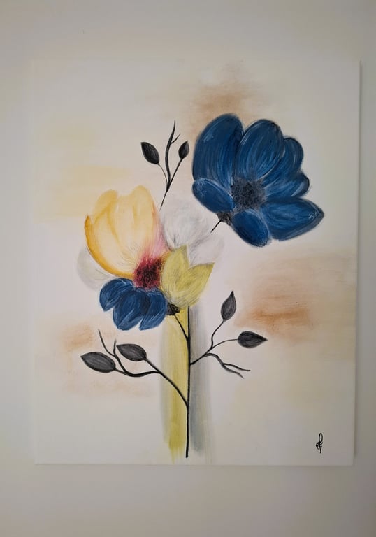 Original Abstract Acrylic Painting - Abstract Art – Floral Art