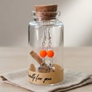 Neon Orange  Best Friend Earrings in a Bottle