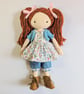 Beautiful handmade decorative doll, rag doll, cloth doll, keepsake