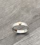 Gold Button Silver Ring 