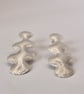 Textured Recycled Silver Wave Earrings - Image 2