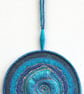 AMP902- Ammonite Mandala Wall Hanging-15cm diameter-Turquoise-Blue-Gold - Image 2