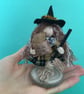 Tiny Cornish Witch Doll Decoration, Halloween Witch Core Ornament - Image 1
