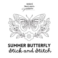 Summer Butterfly Stick & Stitch (Dissolvable Pattern for Embroidery)