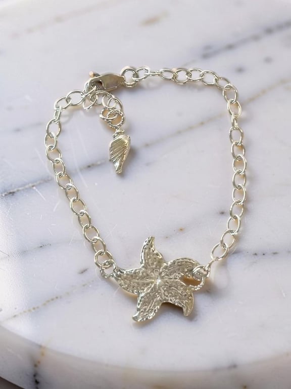 Silver Starfish Adjustable Bracelet