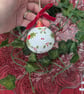 Holly Berry hand-painted Christmas ceramic bauble - Image 8