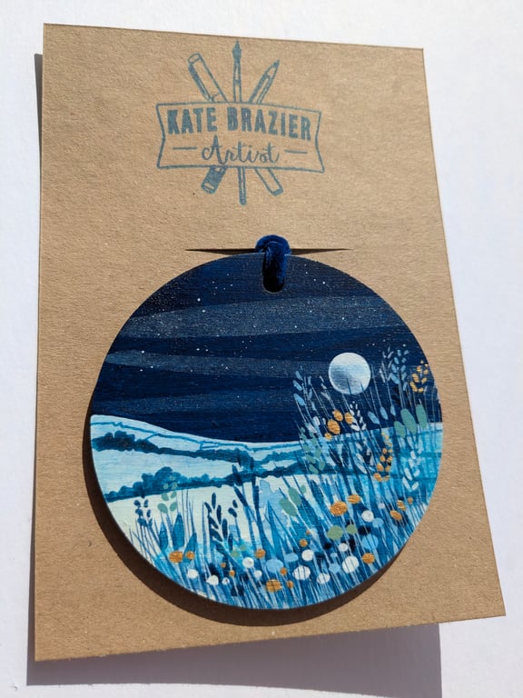 Unique Hand Painted Wooden Decorations. NIGHT SKY