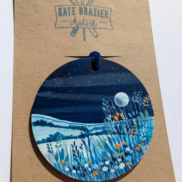 Unique Hand Painted Wooden Decorations. NIGHT SKY