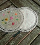 Round embroidered and reversible fabric coasters. - Image 5