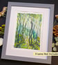 Cool Green Forest, original watercolour painting with mixed media, artwork - Image 8
