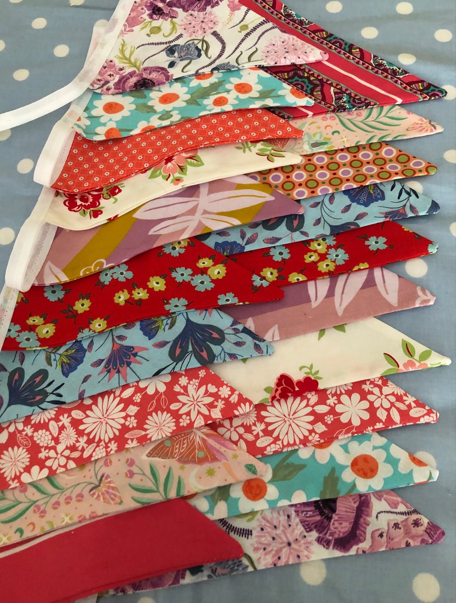 Fabric  bunting, cotton fabric bunting 