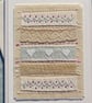 'Antiquity' vintage lace, embroidery, hand-dyed recycled cotton, anytime card - Image 1