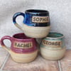 Coffee mug tea cup with a lid handthrown in stoneware ceramics pottery ceramic