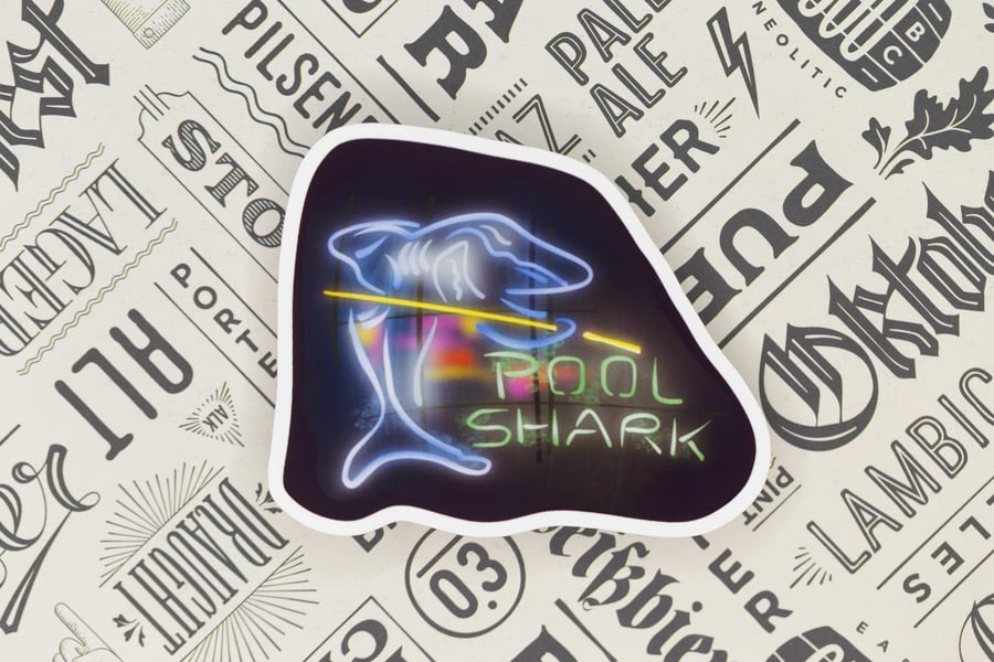 Pool Shark Sticker, Laptop Stickers, Art Stickers