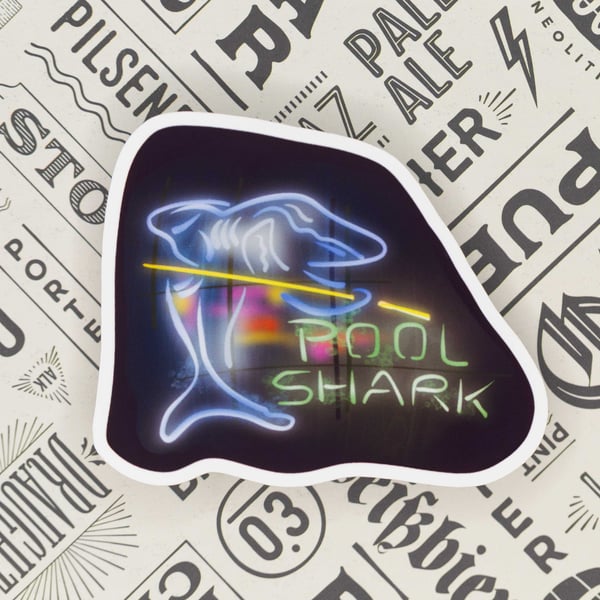 Pool Shark Sticker, Laptop Stickers, Art Stickers