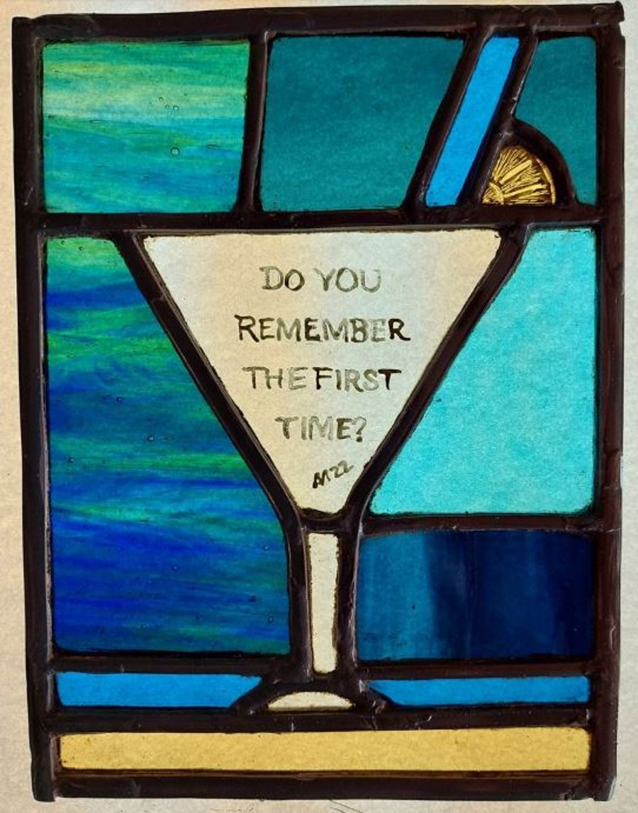 Contemporary Stained Glass Panel - Do You Remember?