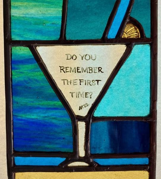 Contemporary Stained Glass Panel - Do You Remember?