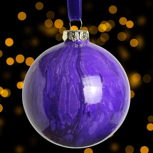 Espirito do Minerais luxury marbled ceramic Christmas decoration  "Ametista"