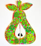 Pear Hanging Decoration Free Machine Embroidery Home Decor 