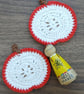 Sliced apple crochet coasters - Image 1