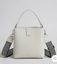 NoMoo Trapeze small faux leather hand bag, hand stitched