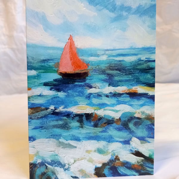 Sailing day - art greeting card