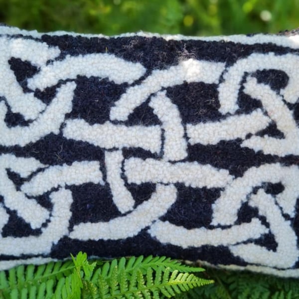 Celtic Knot Hand Hooked Cushion