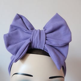Lilac Bow Knot (Full Coverage) 1940s Style Pre-tied Turban