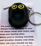 Black Emotional Support Owl Keyring, Worry Stone Fidget Keepsake Gift - Image 8