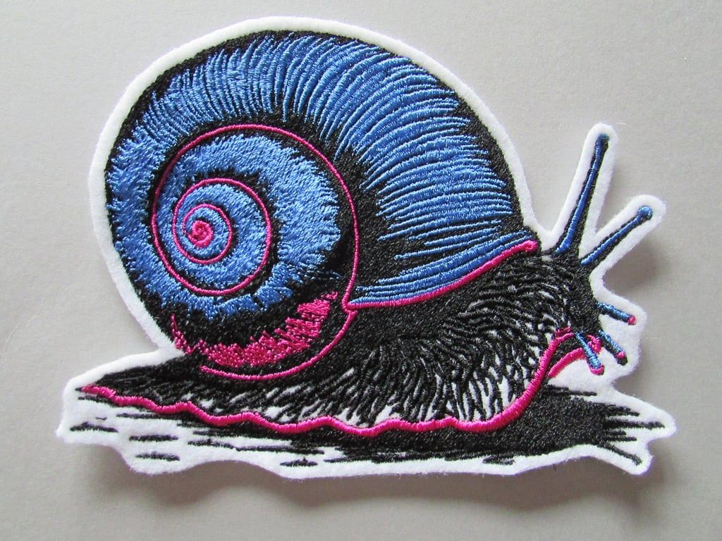 Snail Embroidered Sew on Applique Patch