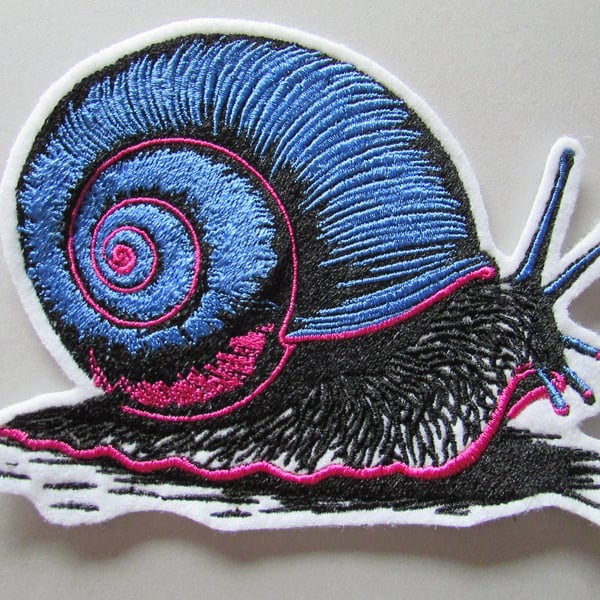 Snail Embroidered Sew on Applique Patch