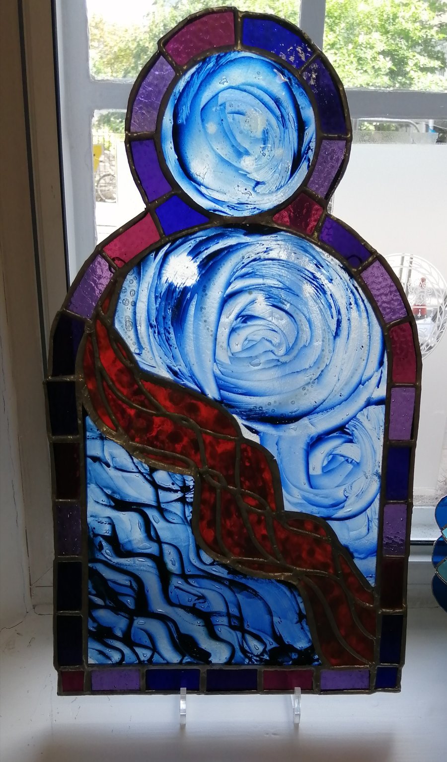 Elements Stained Glass Hanging Panel